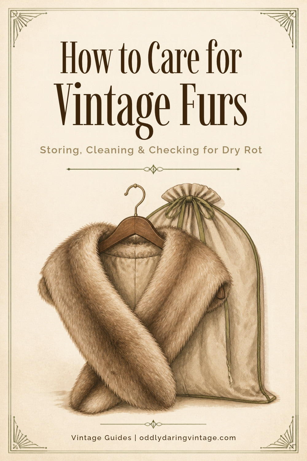 How to Care for Vintage Furs guide header, Oddly Darling Vintage
