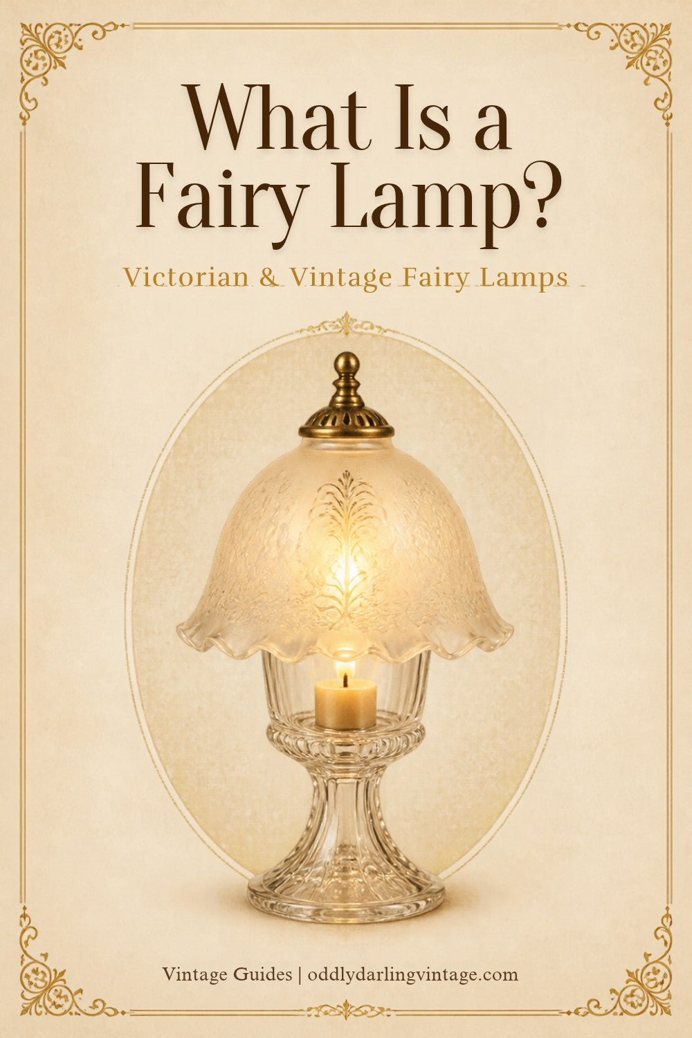 What Is a Fairy Lamp? Victorian fairy lamp guide header, Oddly Darling Vintage