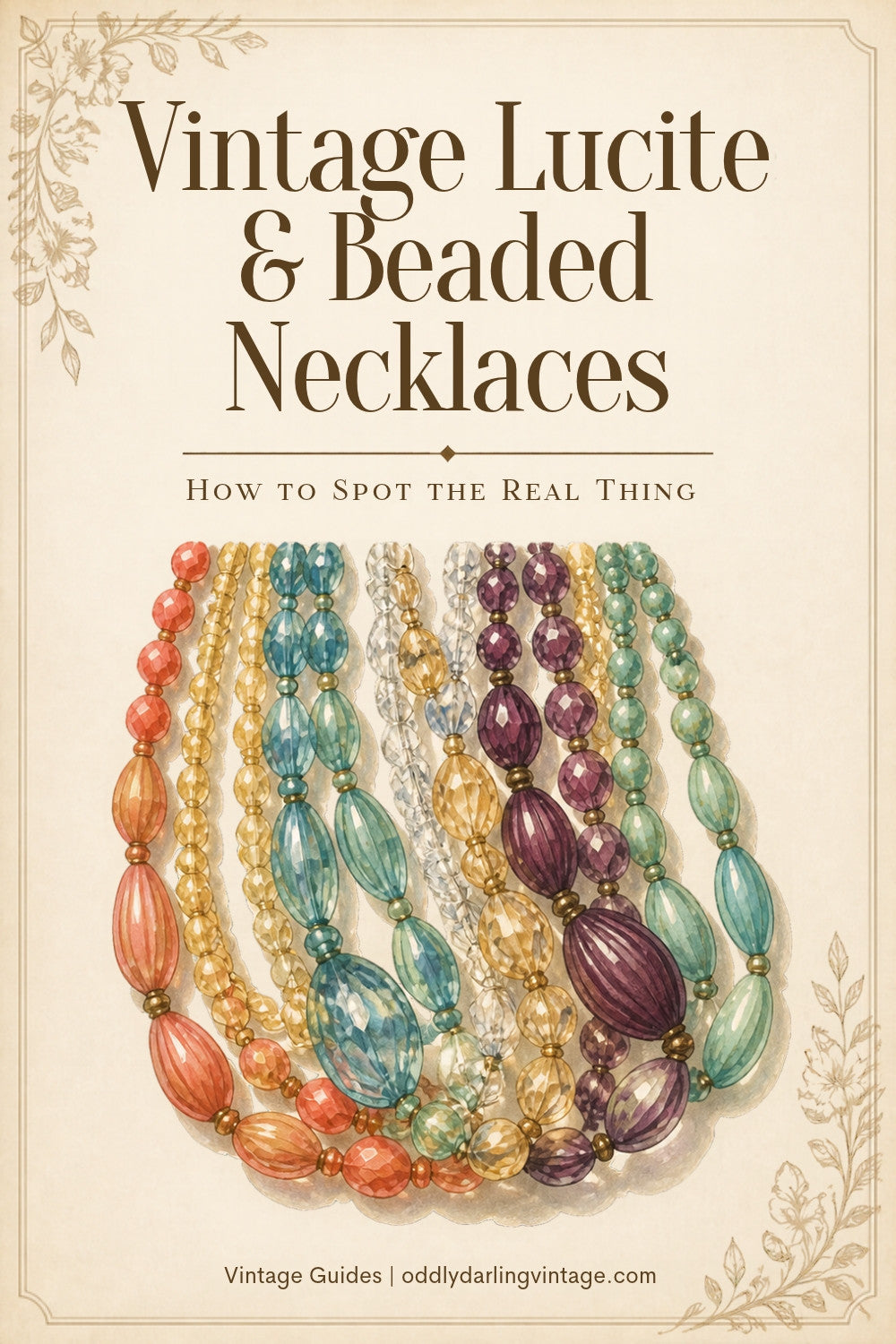 Vintage Lucite and Beaded Necklaces guide header, Oddly Darling Vintage