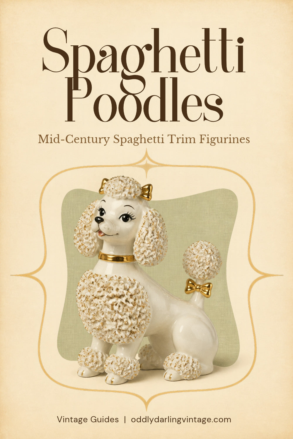 Spaghetti Poodle Figurines guide header, Oddly Darling Vintage