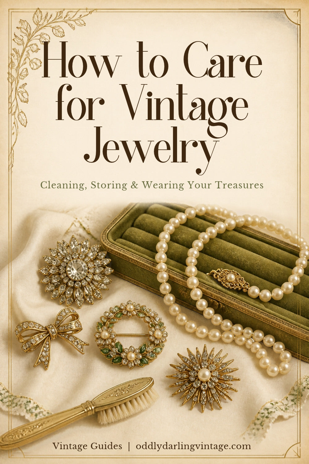 How to Care for Vintage Jewelry guide header, Oddly Darling Vintage