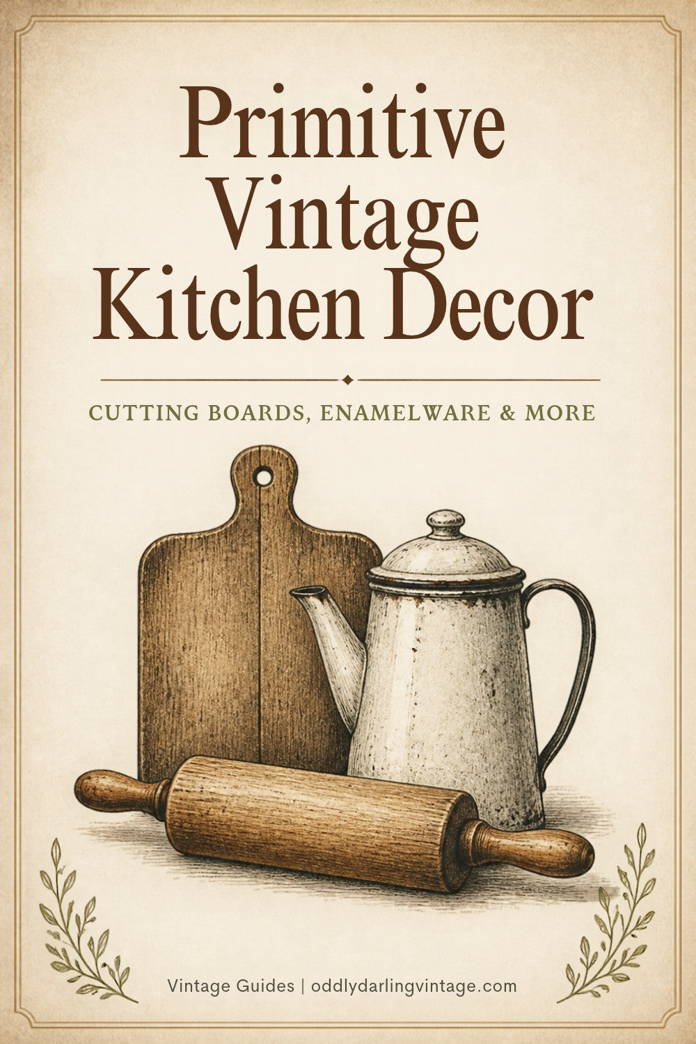 Primitive Vintage Kitchen Decor guide header, Oddly Darling Vintage