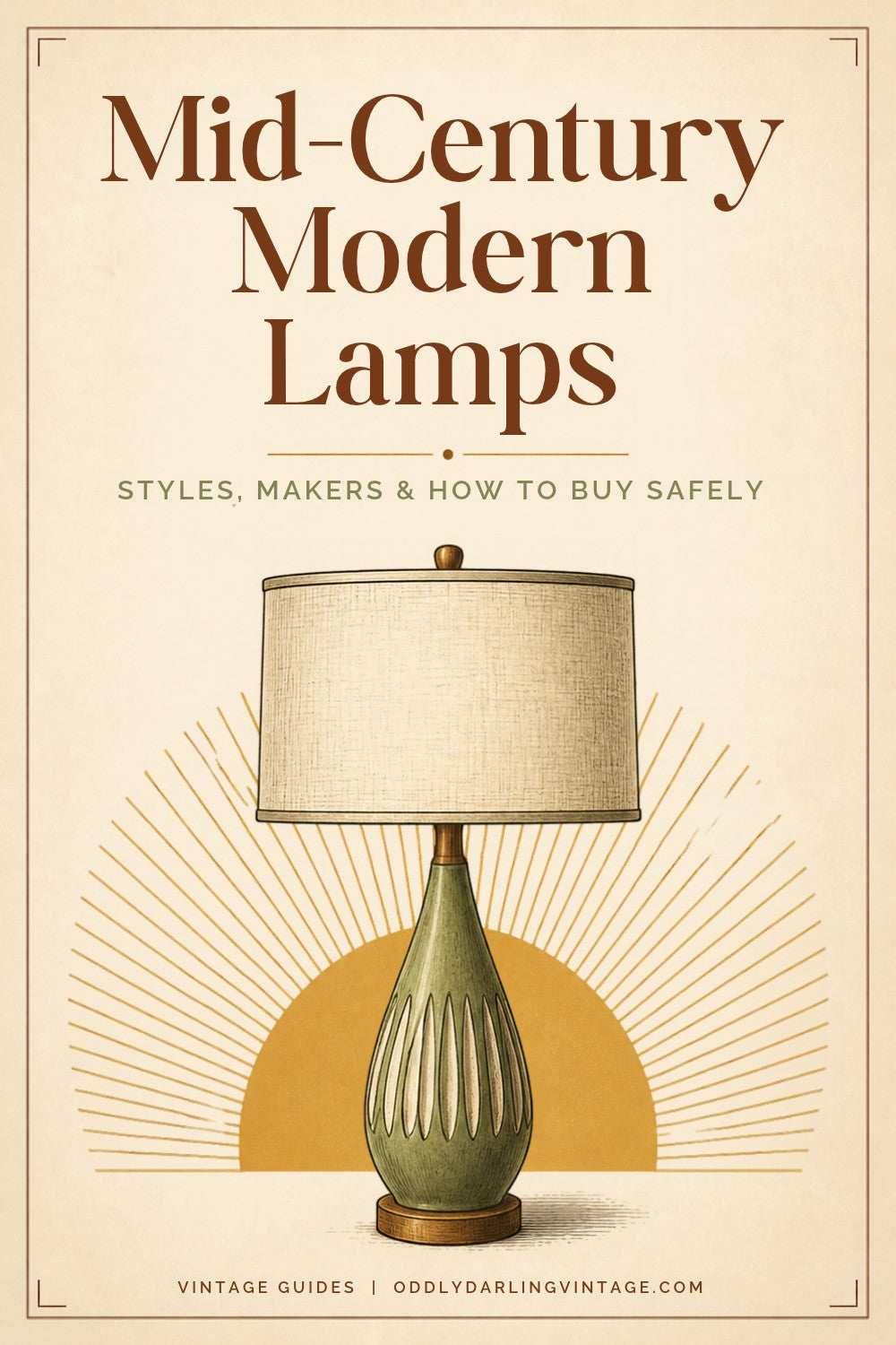 Mid-Century Modern Lamps guide header, Oddly Darling Vintage