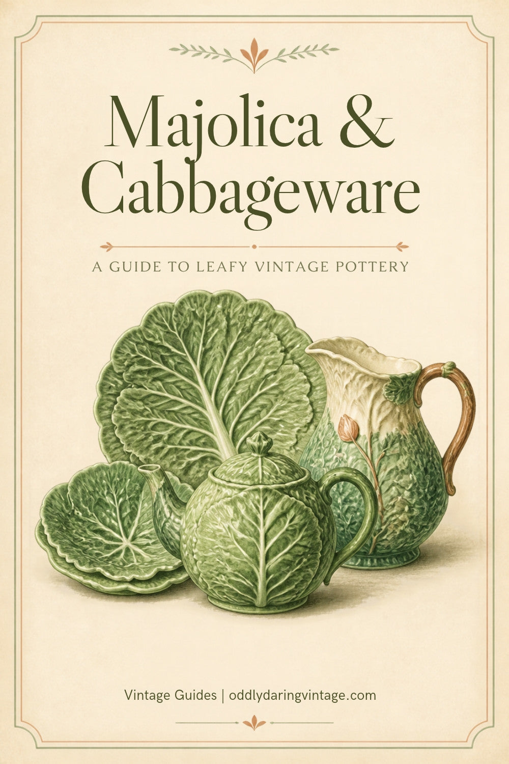 Majolica and Cabbageware guide header, Oddly Darling Vintage