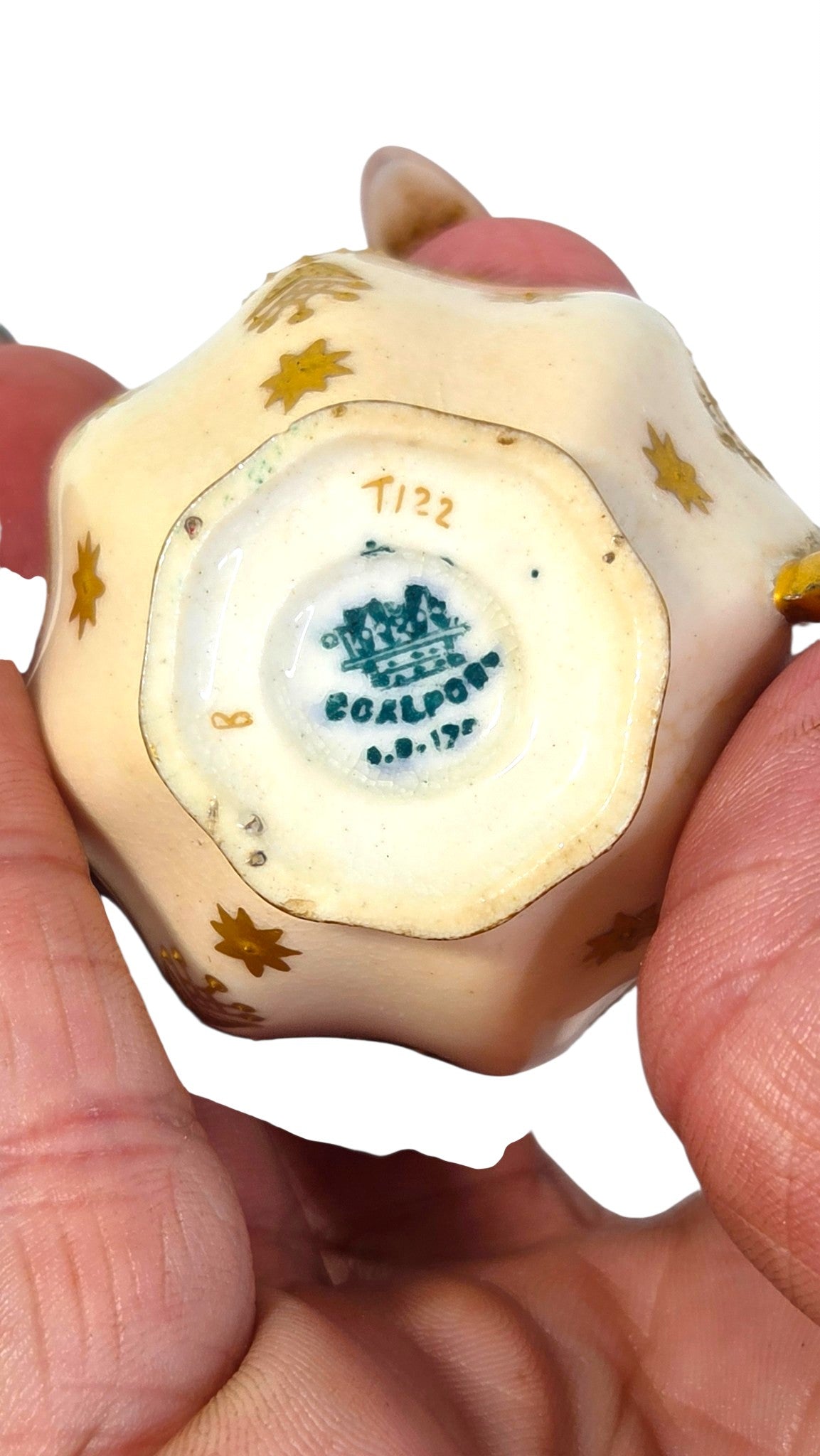 Maker's mark on the base of a Coalport porcelain cup