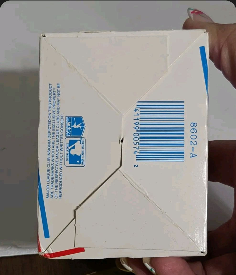 Oddly Darling Vintage 1988 Fleer baseball trading card display box bottom view with barcode and MLB licensing logo