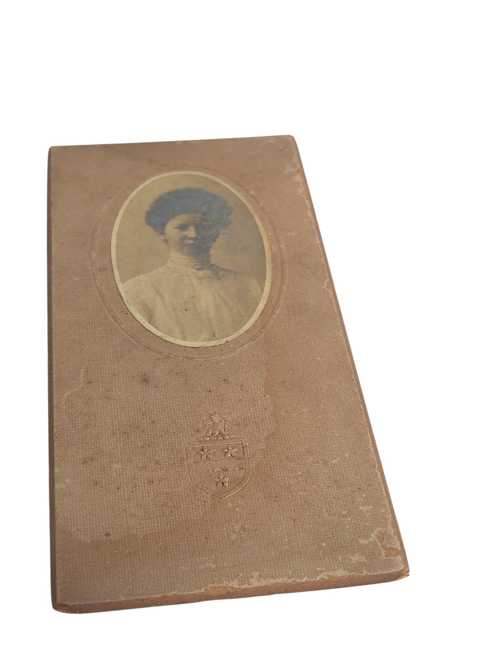 Oddly Darling Vintage Edwardian portrait close view showing spotting on the print