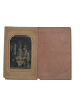 Oddly Darling Vintage antique tintype group portrait of six young men in an original printed paper sleeve