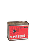 Oddly Darling Vintage Crosman Super Pells .22 caliber pellet tin with weathered red and black metal finish