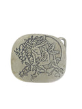 Oddly Darling Vintage silver-toned belt buckle featuring an intricate embossed fairy and foliage design.