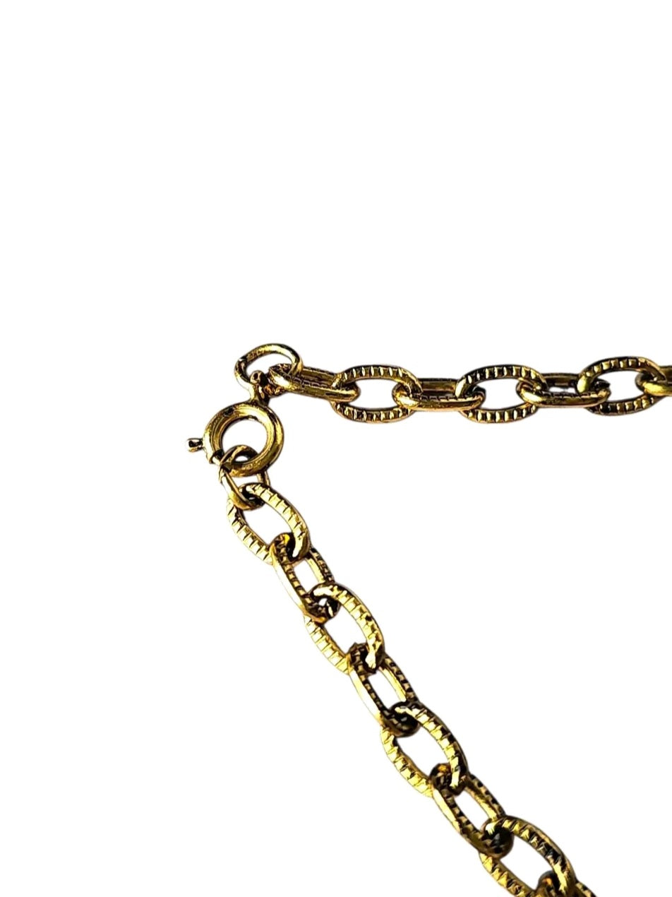 Oddly Darling Vintage gold-tone textured chain necklace with a classic spring ring clasp closure