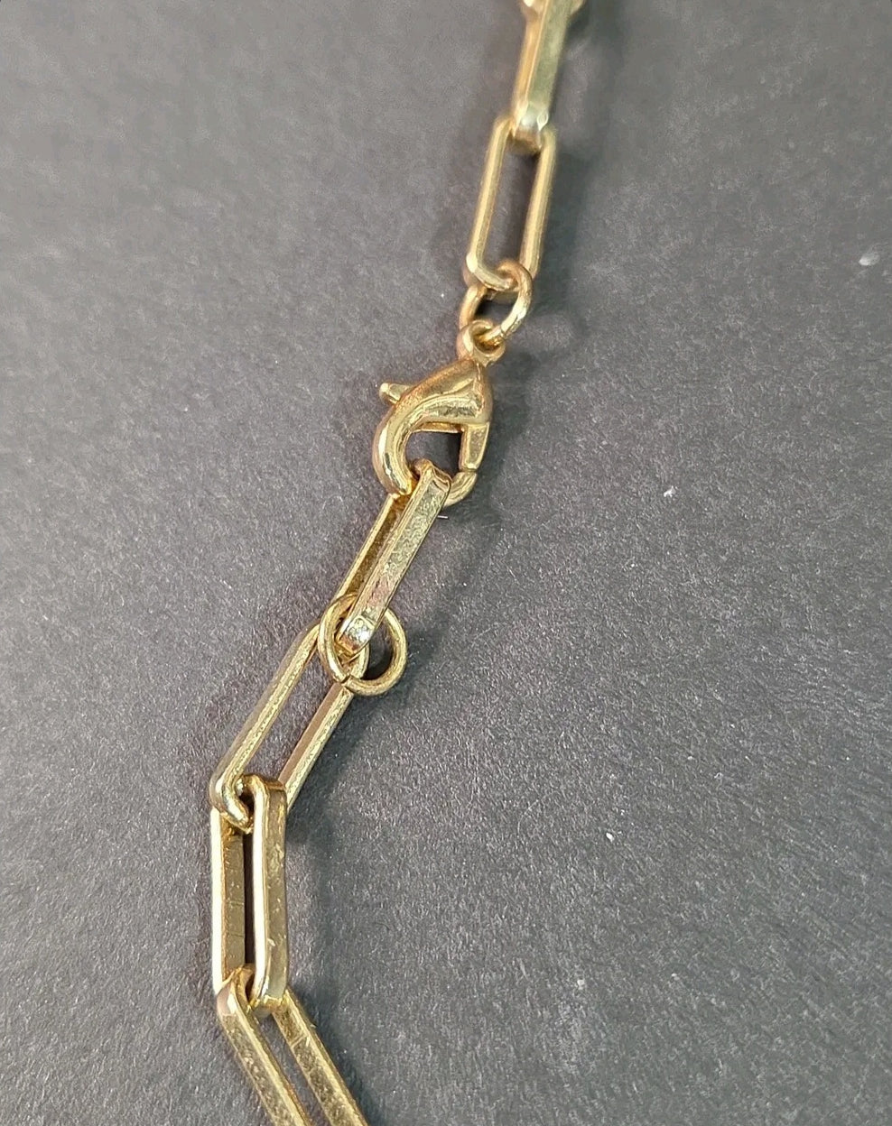 Oddly Darling Vintage gold-tone chain necklace featuring elongated rectangular links and a secure lobster clasp