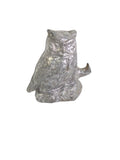 Oddly Darling Vintage cast metal owl bottle opener, a figural owl on a log in silver tone.