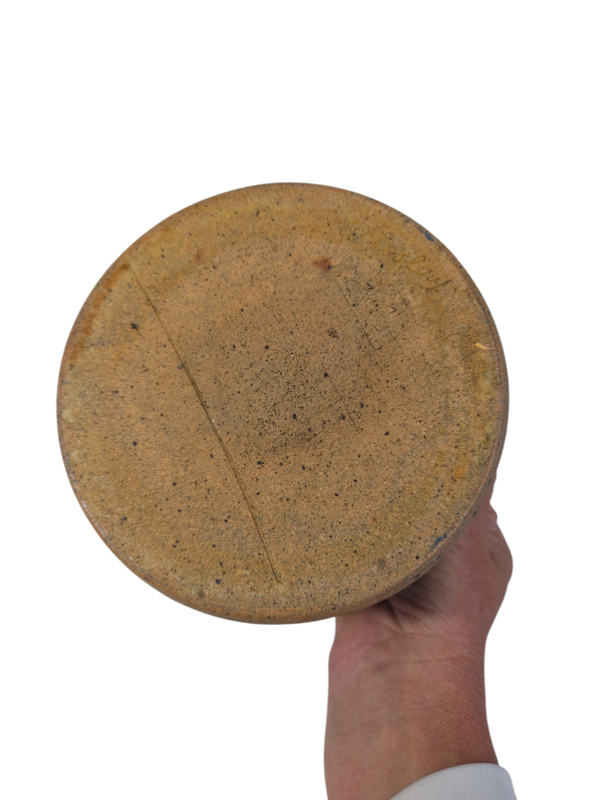 Oddly Darling Vintage speckled stoneware crock base showing earthy texture and natural clay finish