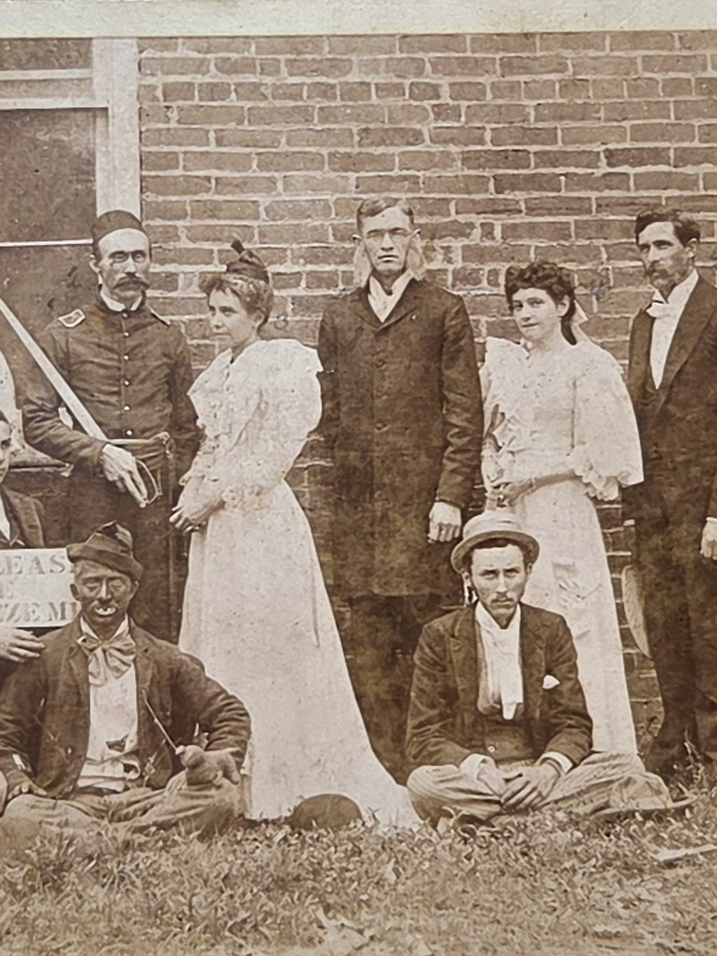 Oddly Darling Vintage antique Victorian cabinet card photograph featuring a group in theatrical costumes in Kentucky.