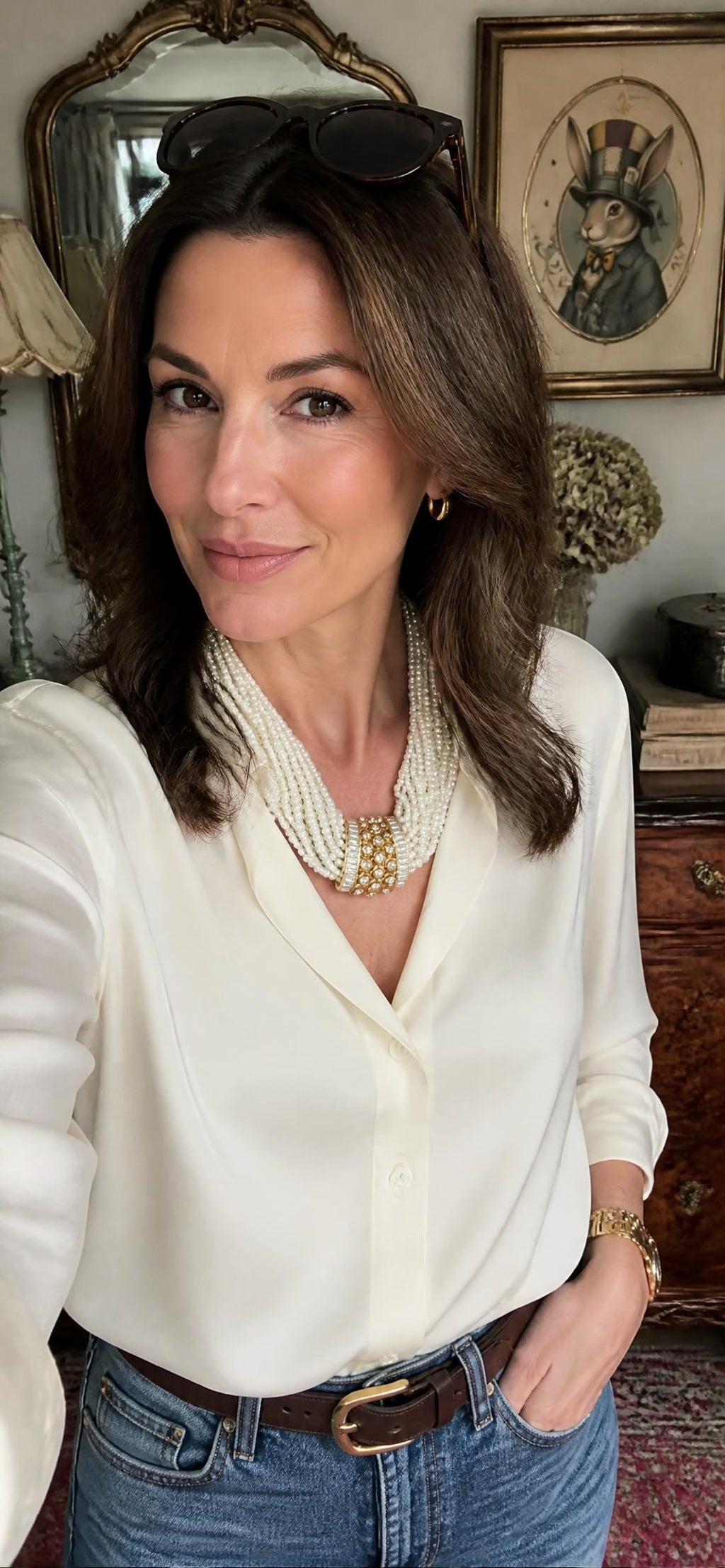 Oddly Darling Vintage Signed Joan Rivers multi-strand faux pearl necklace