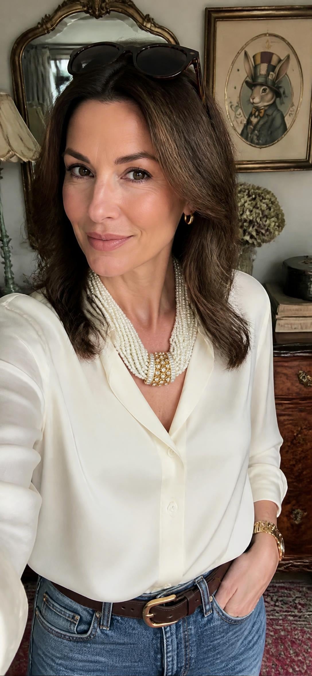 Oddly Darling Vintage Signed Joan Rivers multi-strand faux pearl necklace