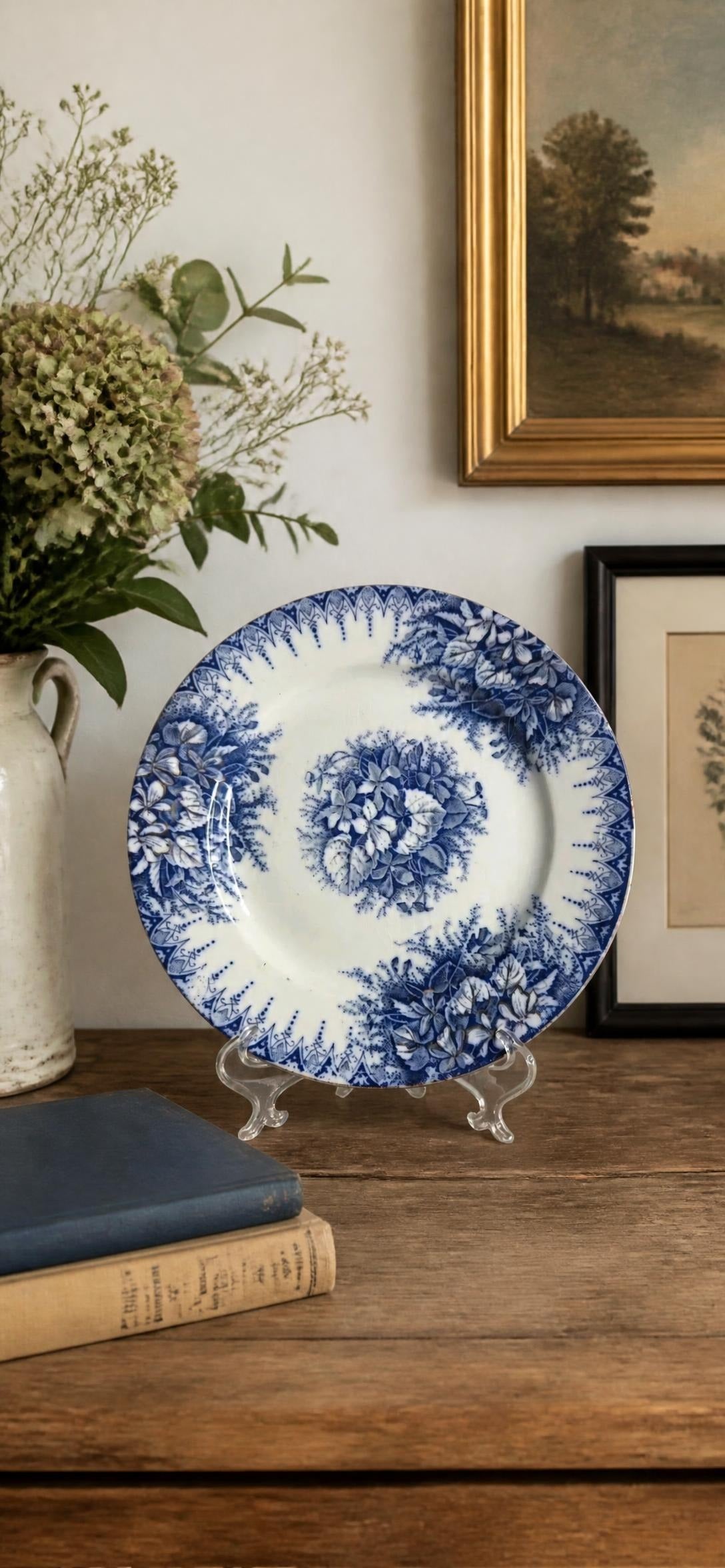 Oddly Darling Vintage K&G Luneville flow blue salad plate in Violette pattern