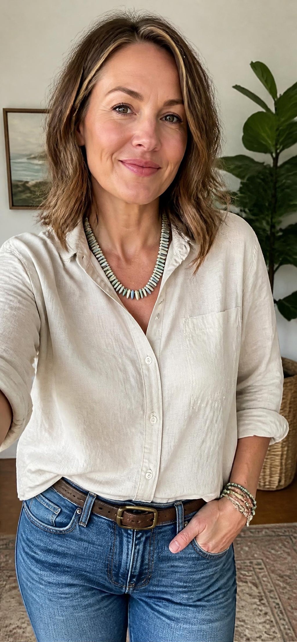 Oddly Darling Vintage Mother-of-pearl shell beaded necklace