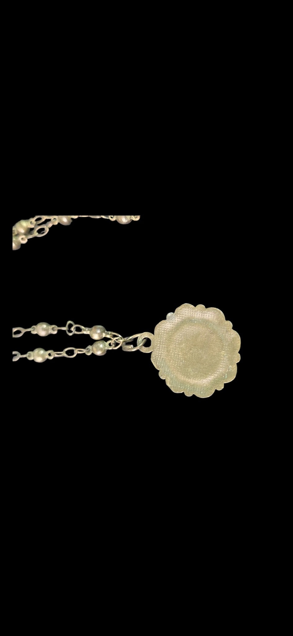Antique Brass Coin Medallion Pendant Necklace | Classical Relief Botanical Beaded Chain Statement Necklace