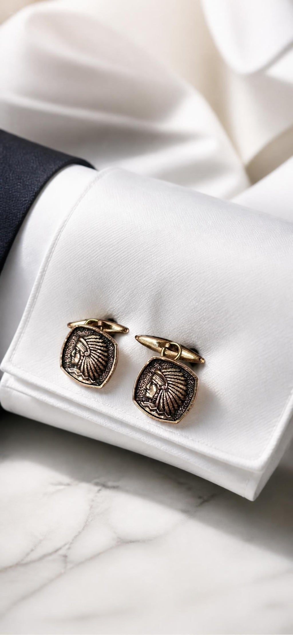 Oddly Darling Vintage Antique gold-tone headdress cufflinks