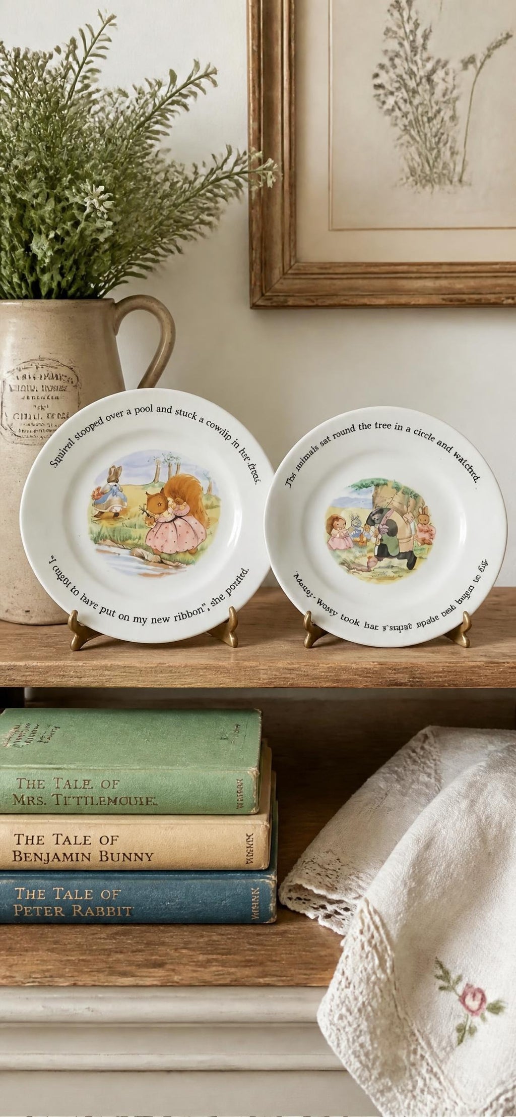 Oddly Darling Vintage Little Grey Rabbit children's ceramic dish set, made in England