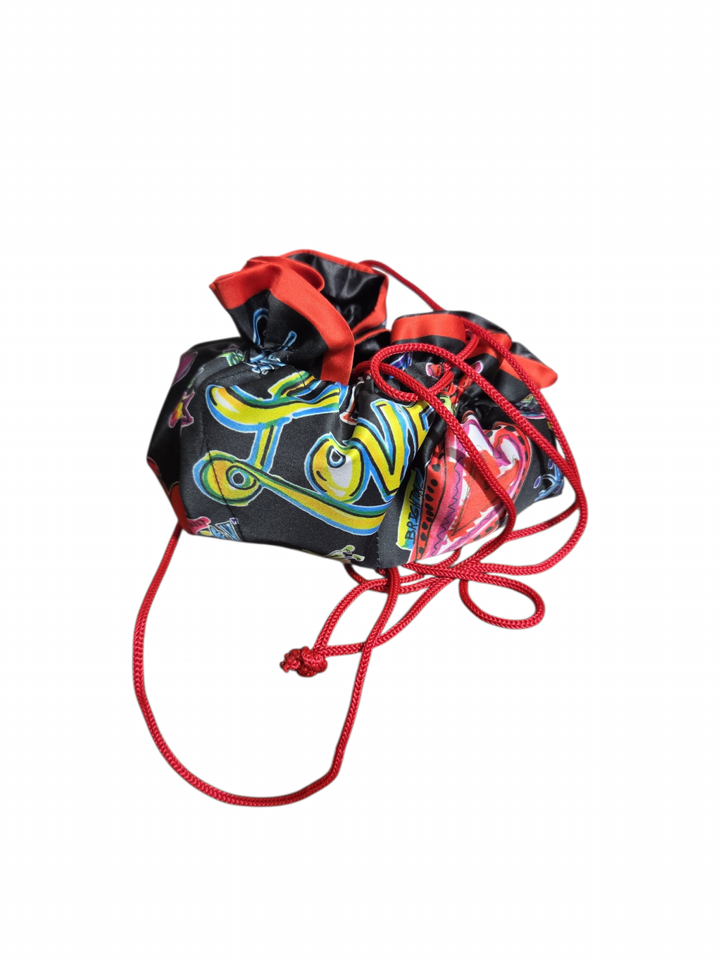 Brighton Drawstring Jewelry Organizer Pouch | Graffiti Print Lay-Flat Travel Bag