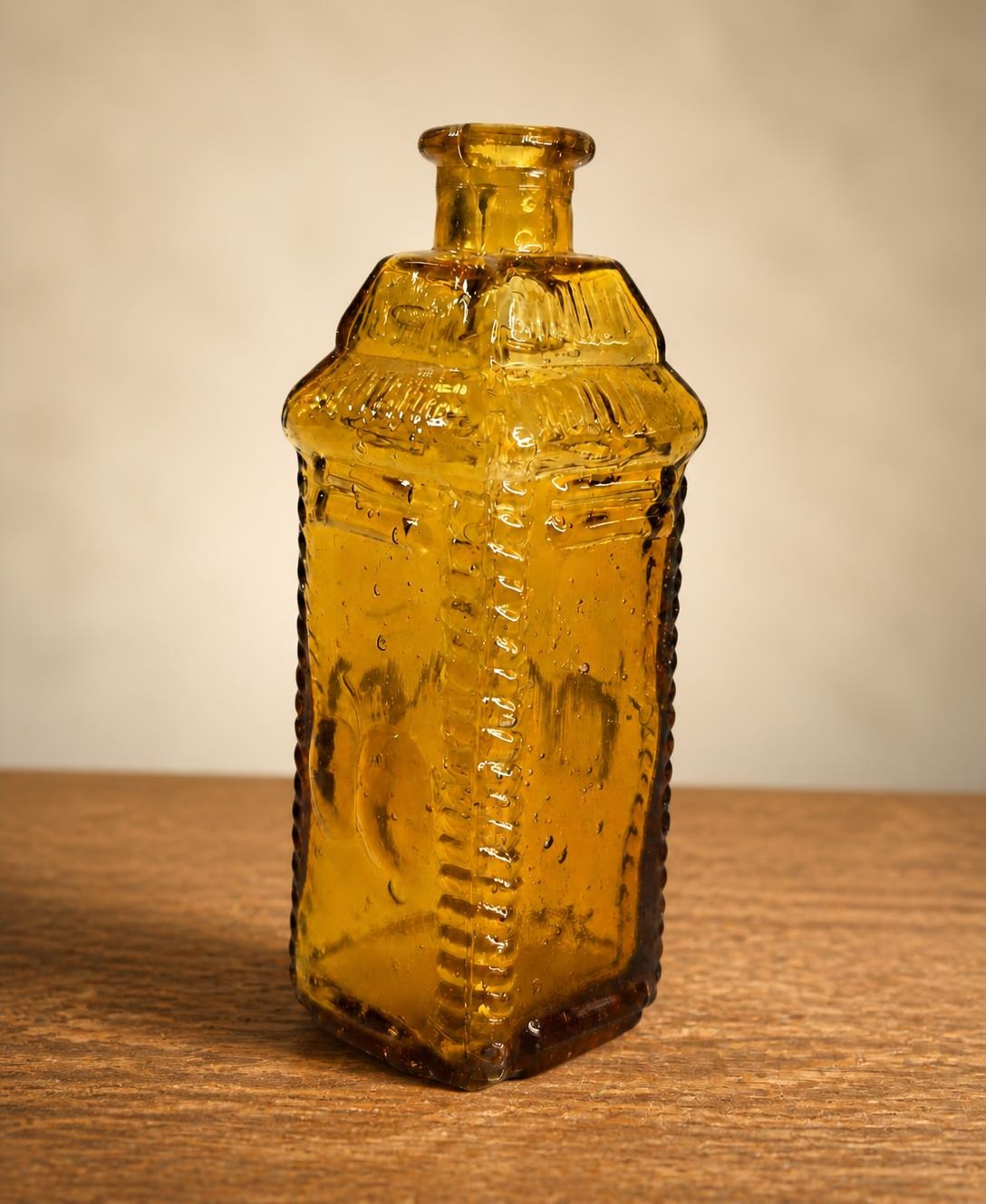 Oddly Darling Vintage Antique amber Phil A. Berring's Apple Bitters bottle