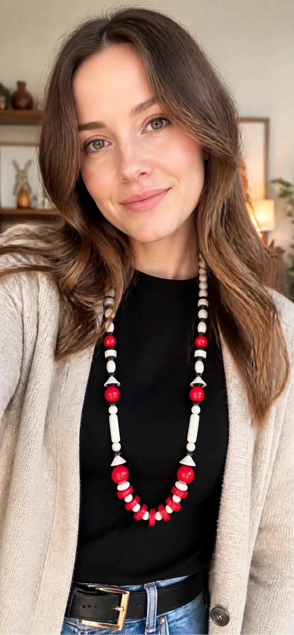 Oddly Darling Vintage Chunky 1960s mod geometric plastic bead necklace