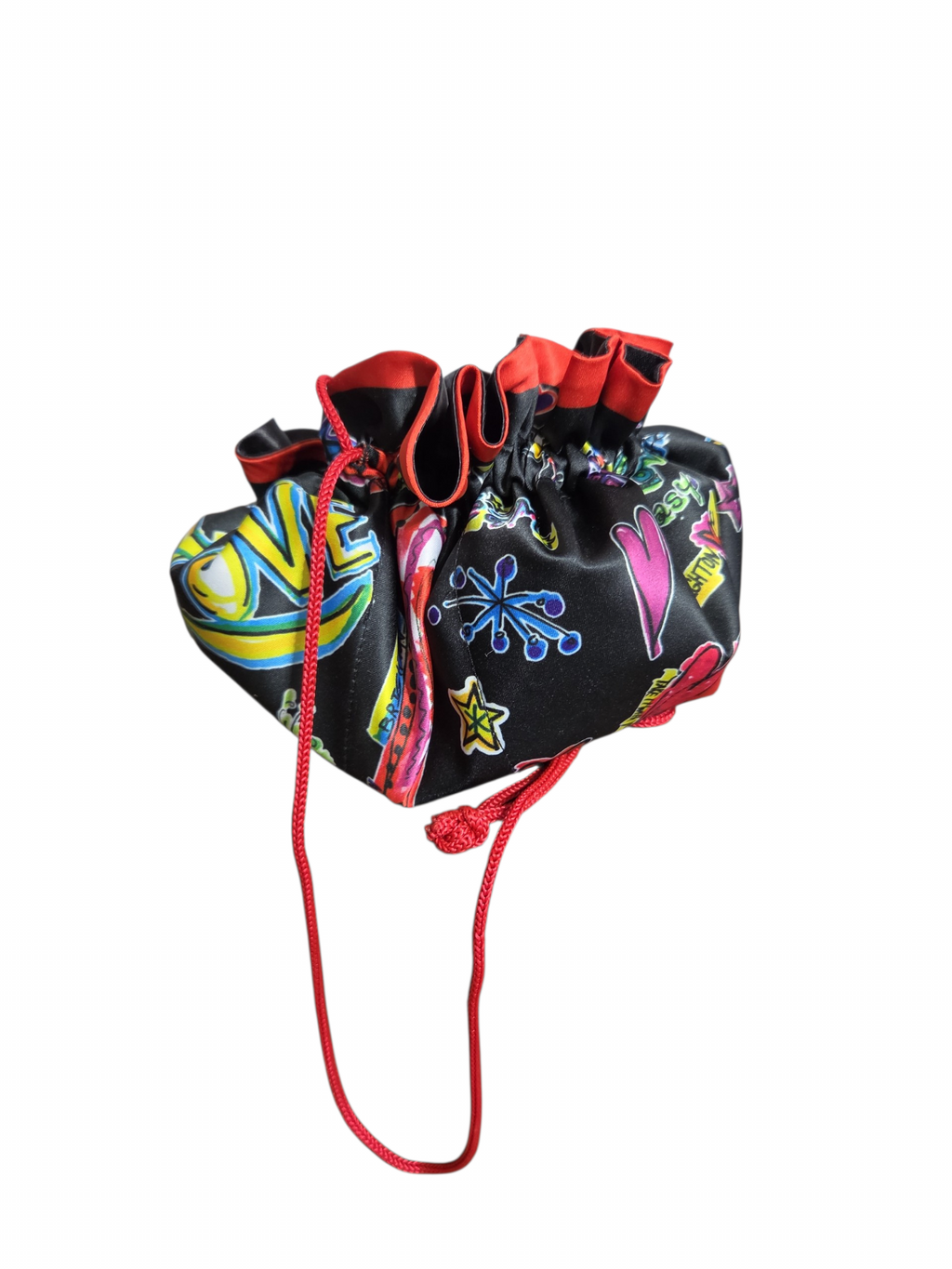 Brighton Drawstring Jewelry Organizer Pouch | Graffiti Print Lay-Flat Travel Bag