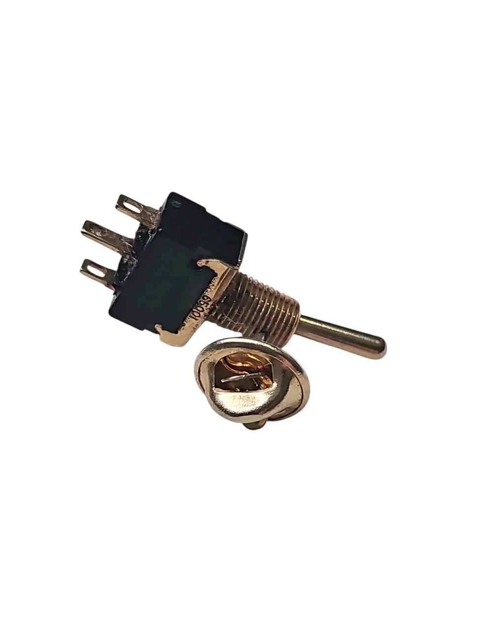 Vintage Carlingswitch Toggle Switch Lapel Pin | Working Miniature Switch | Gold Tone & Black | Nearly 1.5" | Signed