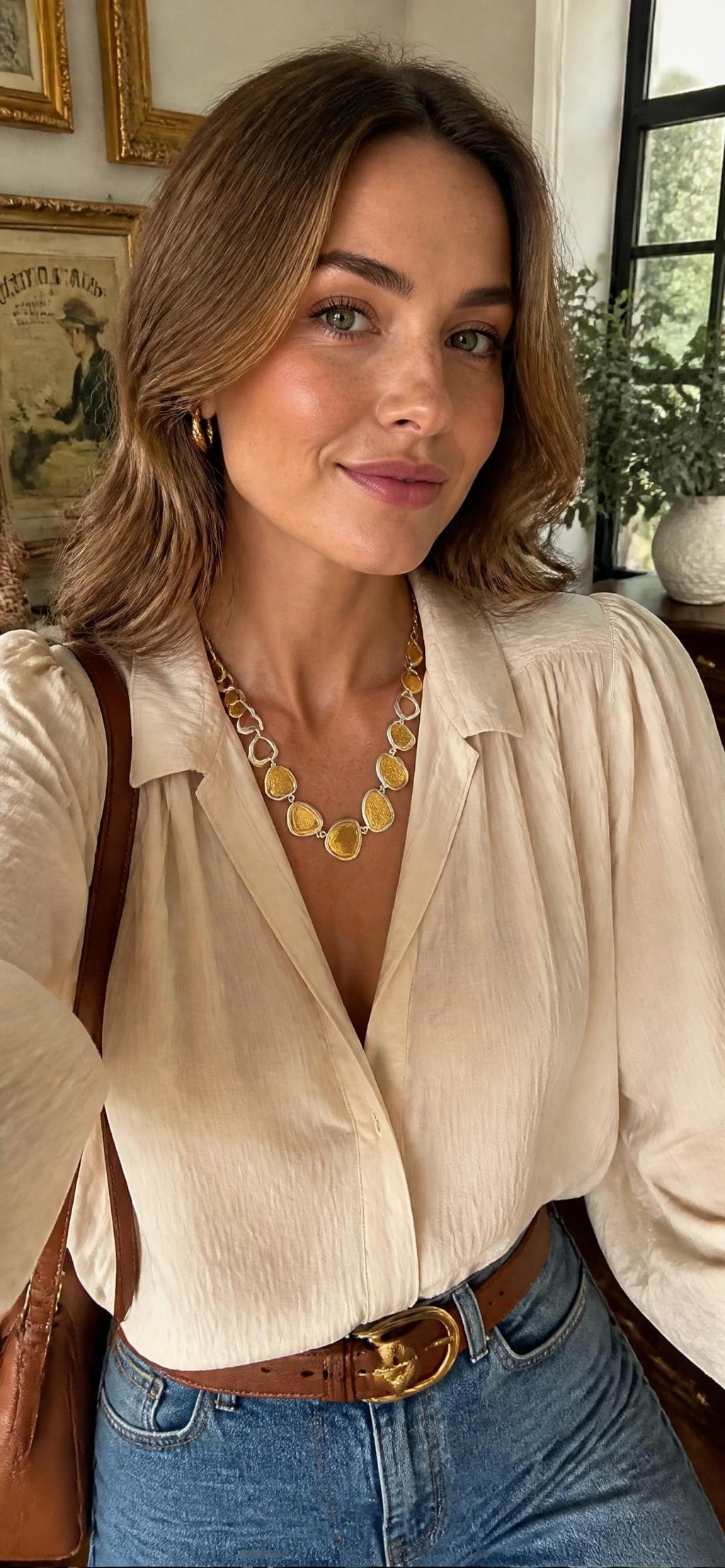 Oddly Darling Vintage 1960s gold-tone geometric link necklace